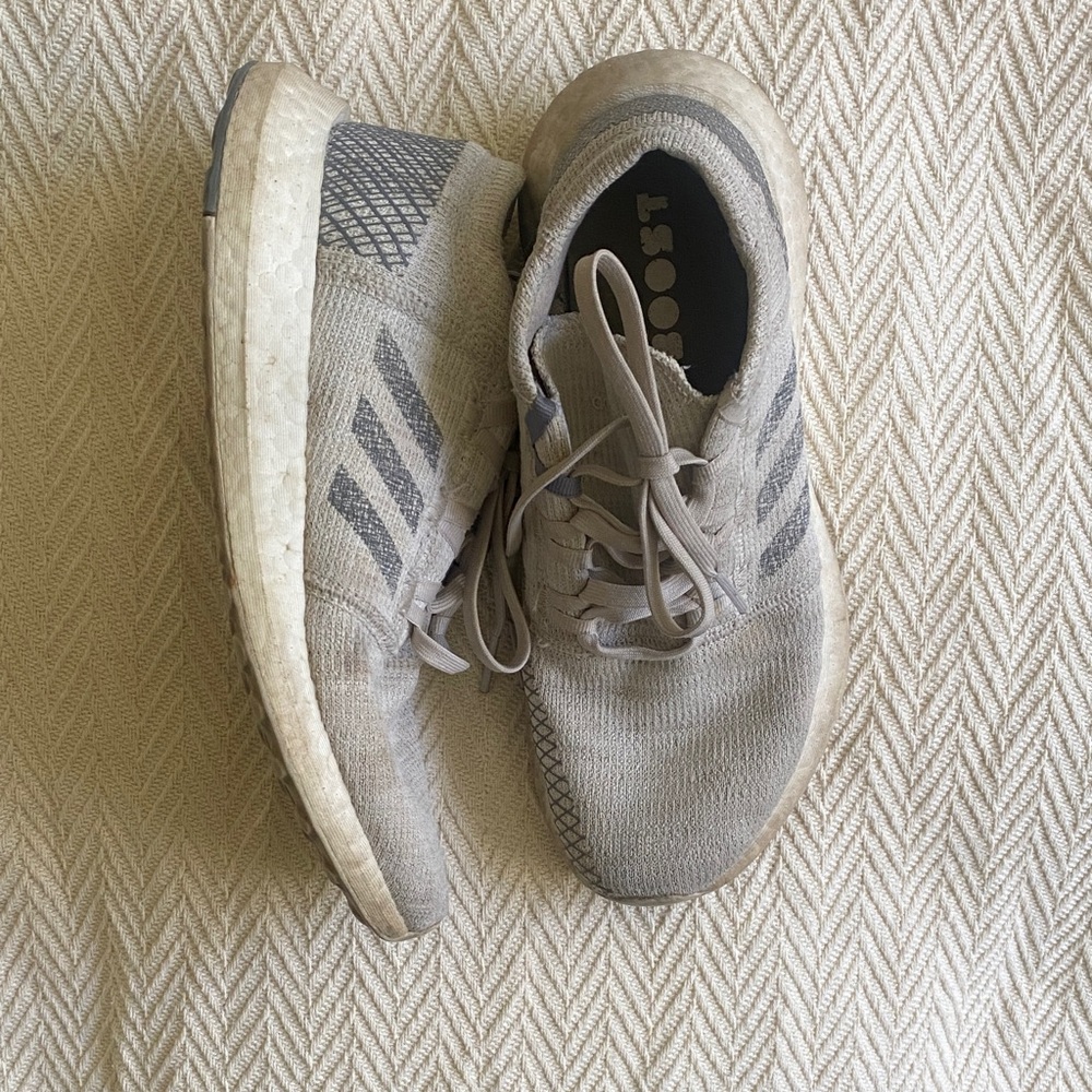 Adidas Light Gray Boost Sneakers